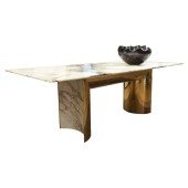 意式轻奢大理石餐桌 长方形现代餐桌椅组合大户型别墅家具定制