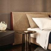 意式布艺双人床 高级感轻奢主卧宽屏床设计师家具