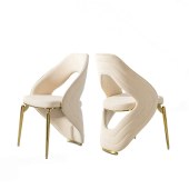 意式轻奢餐椅 家用高级感高端餐厅餐桌椅设计师不锈钢靠背椅子