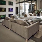 意式轻奢真皮沙发 高档装饰新古典简约直排转角沙发