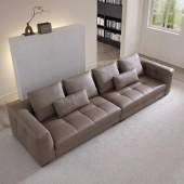 现代真皮沙发 客厅简约直排头层牛皮设计师沙发