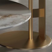 意式轻奢圆形岩板茶几组合 客厅家用设计师潘多拉岩板茶几